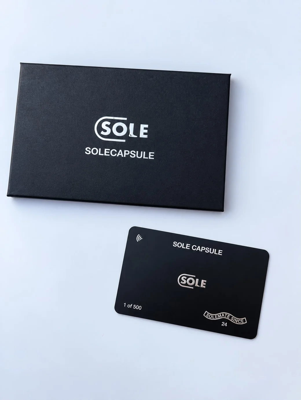 The Sole Card in its Sole Capsule presentation box